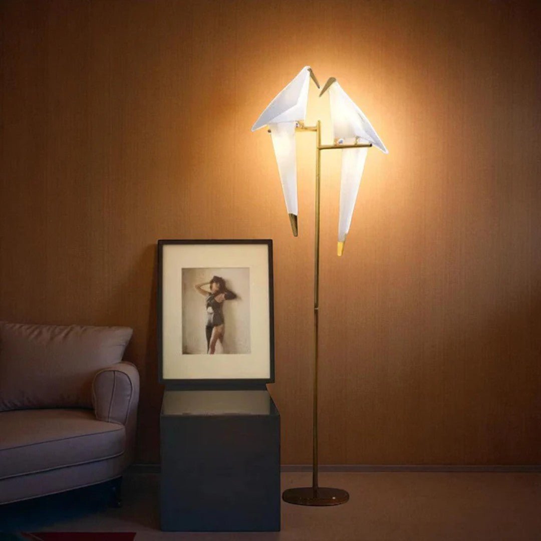 Magnetyczna lampa dekoracyjna w kształcie ptaka z geometryczną konstrukcją - Podwójna lampa