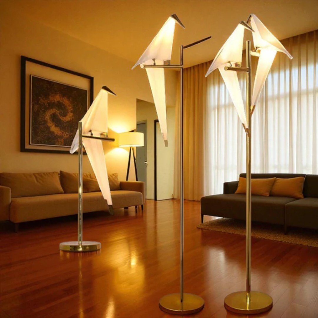 Magnetyczna lampa dekoracyjna w kształcie ptaka z geometryczną konstrukcją - Podwójna lampa