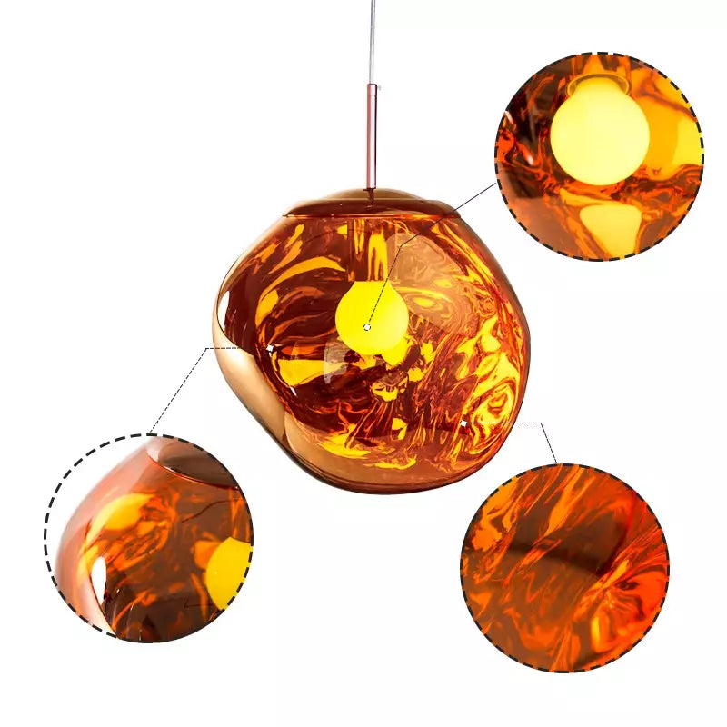 Lampa Wisząca ze Szkła o Organicznej Formie