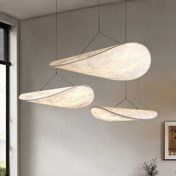 Minimalistyczna Lampa Wisząca z Jedwabiu - ⌀ 40 cm