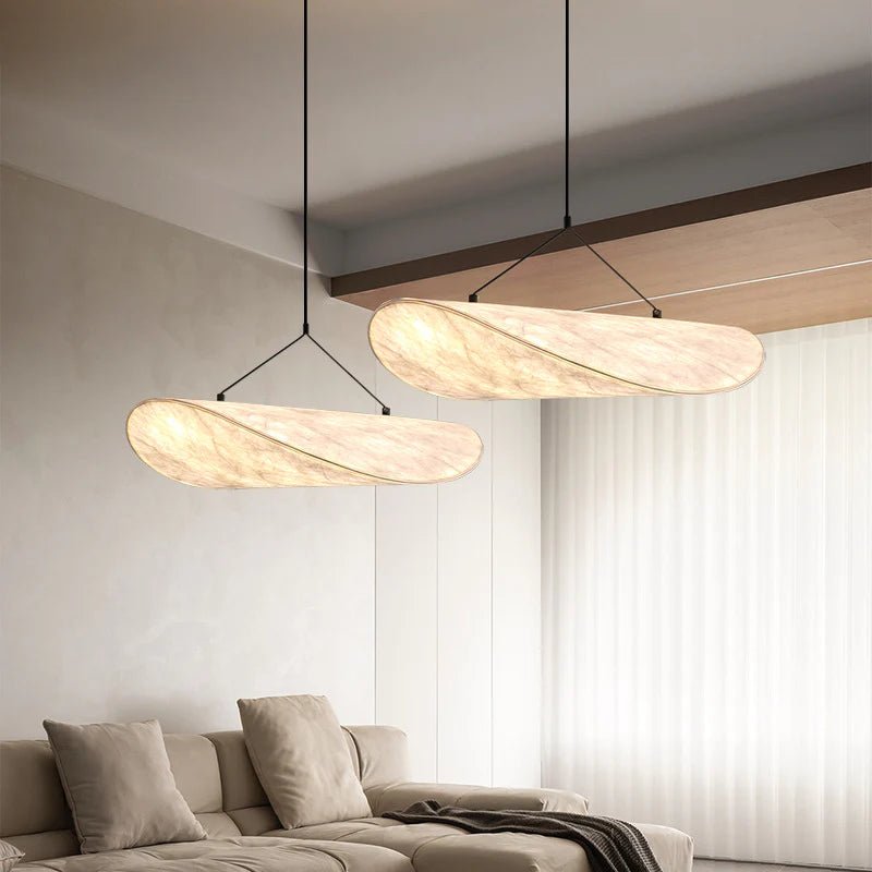 Minimalistyczna Lampa Wisząca z Jedwabiu - ⌀ 40 cm