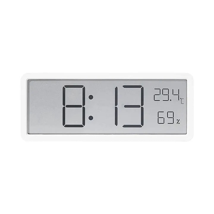 Nowoczesny zegar cyfrowy z pomiarem temperatury i wilgotności - Biały