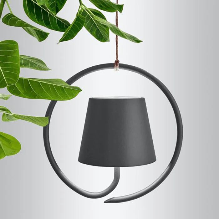 Okrągła Lampa Wisząca z Ramą w Kształcie Pierścienia - Biały