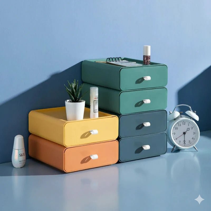Plastikowy pojemnik do przechowywania z możliwością układania w stos - Granatowy