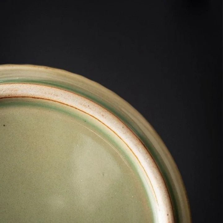 Popielniczka ceramiczna z drewnianą pokrywką – Ręczne wykonanie, odporna misa, estetyczne zamknięcie - Granatowo - zielony