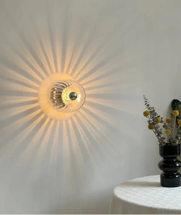 Szklana Lampa Ścienna – Styl Skandynawski - Srebrna