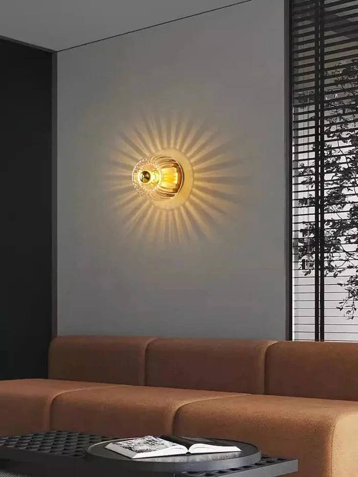 Szklana Lampa Ścienna – Styl Skandynawski - Srebrna