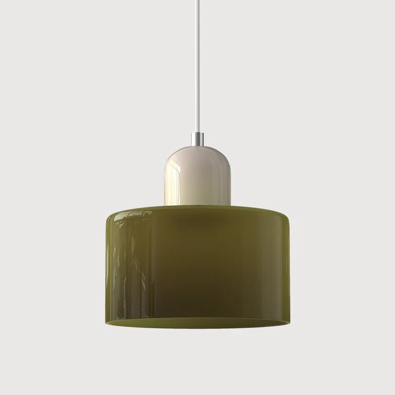 Szklana Lampa Wisząca - Zielony matowy