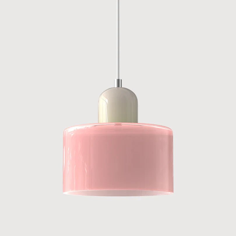 Szklana Lampa Wisząca - Różowy