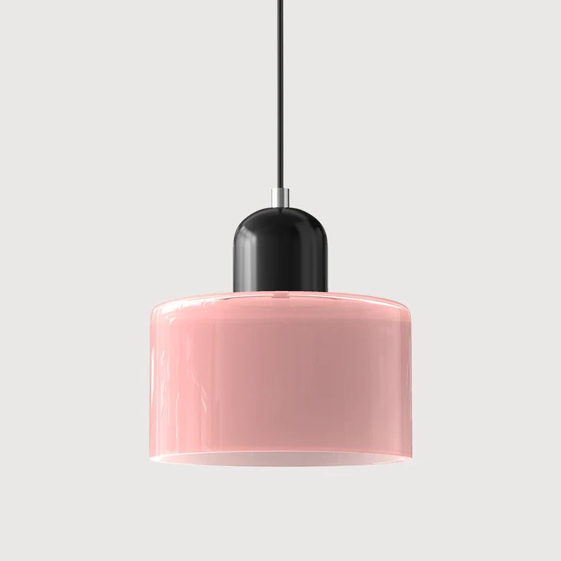 Szklana Lampa Wisząca - Różowy