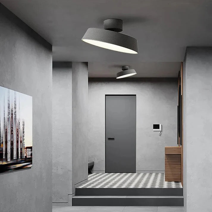 Okrągła lampa sufitowa z trójkolorowym oświetleniem LED