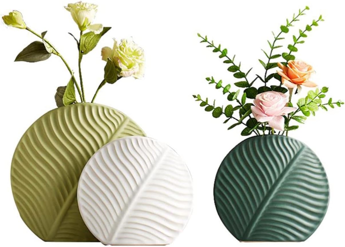 Wazon ceramiczny w stylu skandynawskim - Oliwkowy