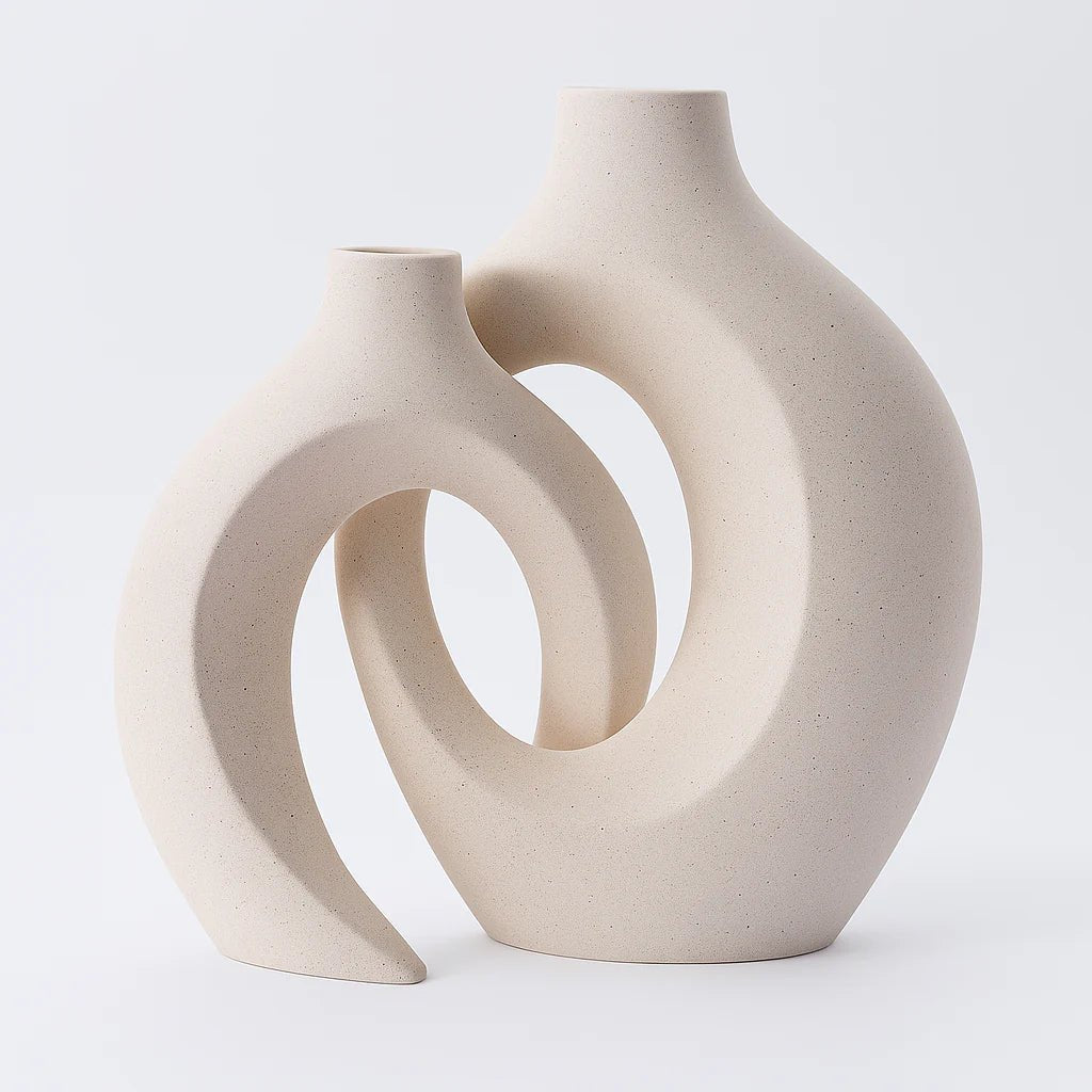 Wazony ceramiczne – zestaw 2 sztuki - Biały